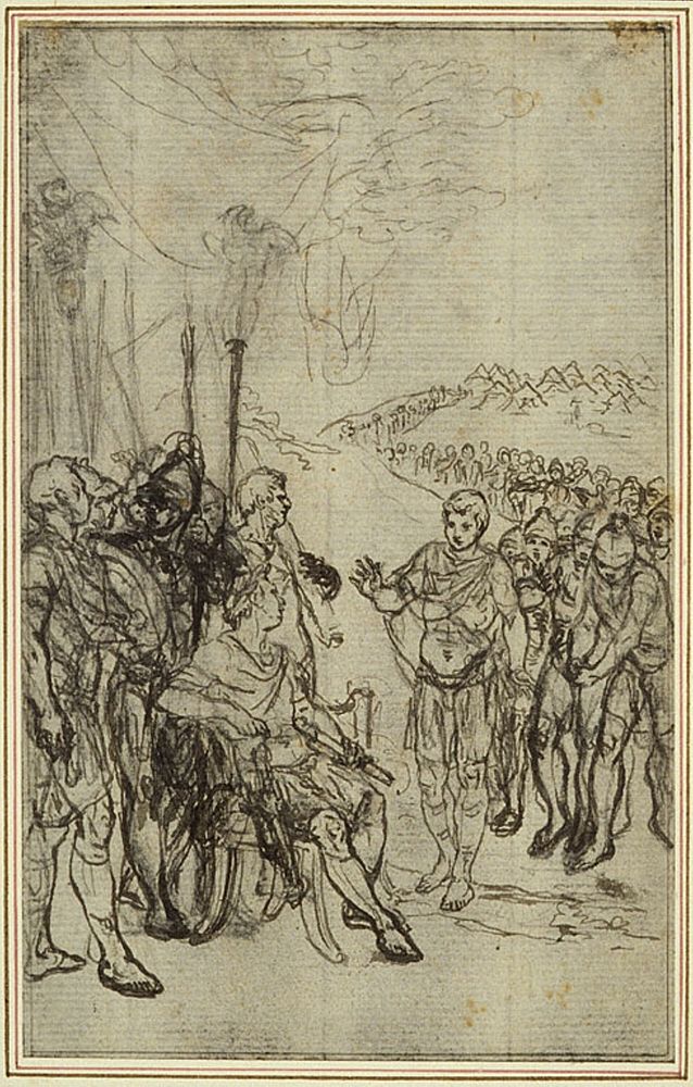 Study for Lucain's "La Pharsale", Canto IV by Hubert François Gravelot