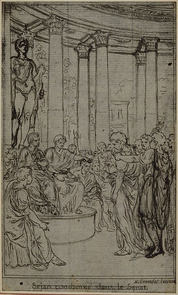 Study for an illustration in Tacitus "Tibère, ou Les Six Premiers Livres des Annales", Book V, Vol. 3, 2nd Study by Hubert…