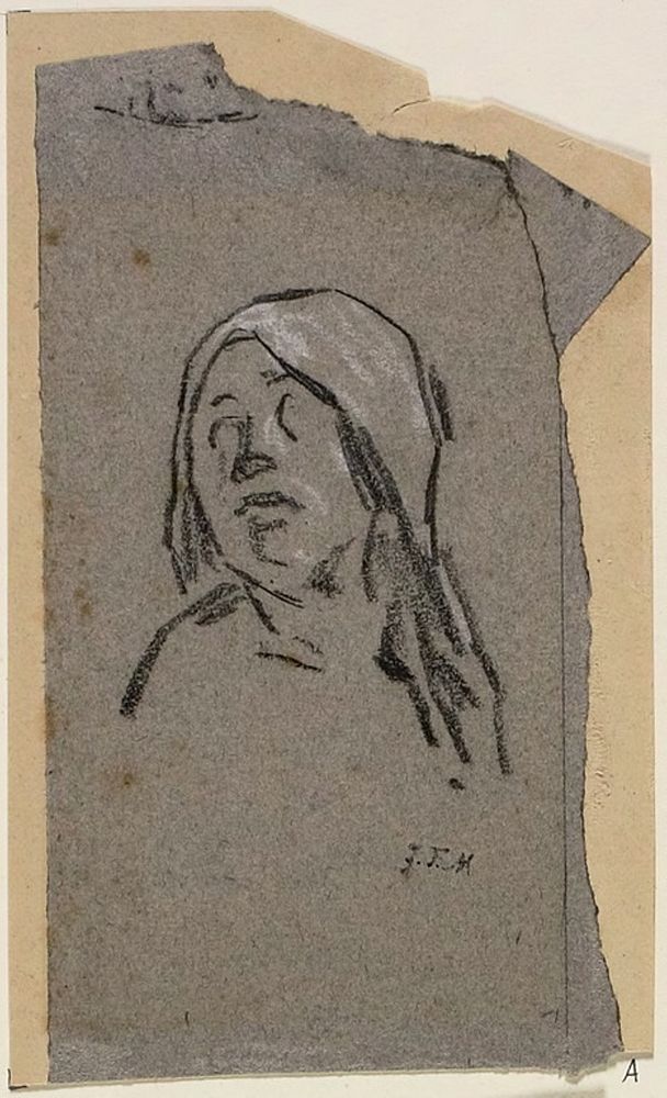 Study of Woman's Head by Jean François Millet