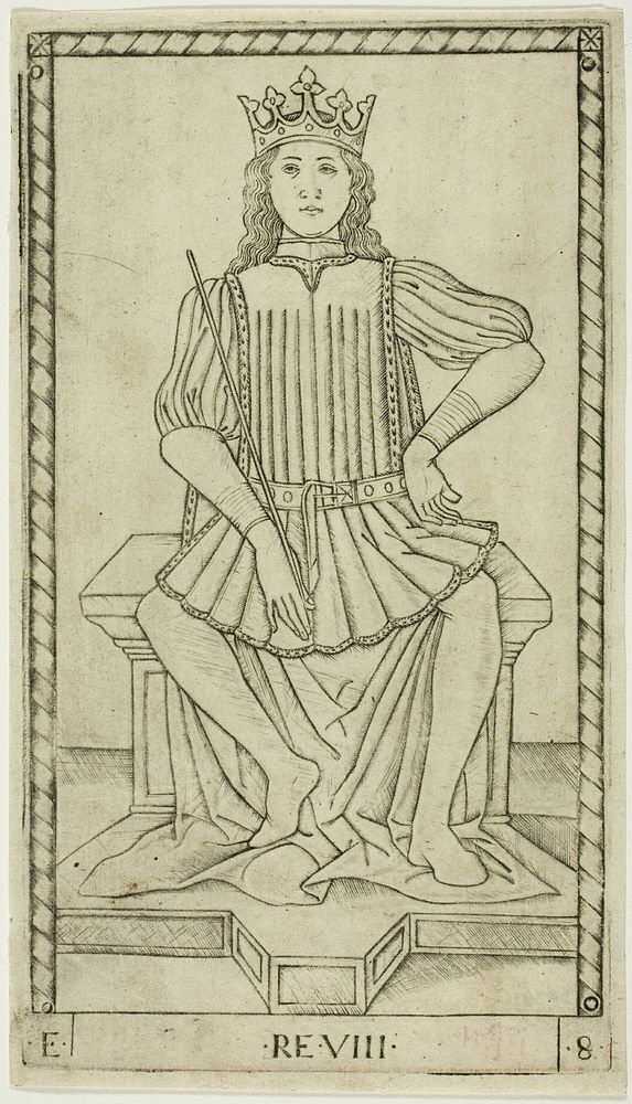 The King, plate eight from The Ranks and Conditions of Men by Master of the E-Series Tarocchi