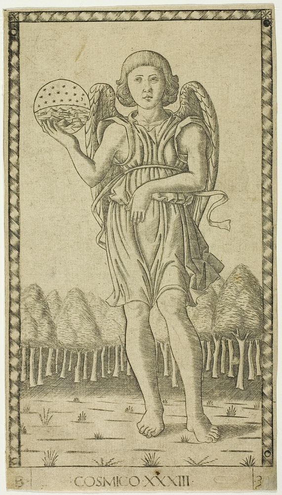 Genius of the World, plate 33 from Genii and Virtues by Master of the E-Series Tarocchi