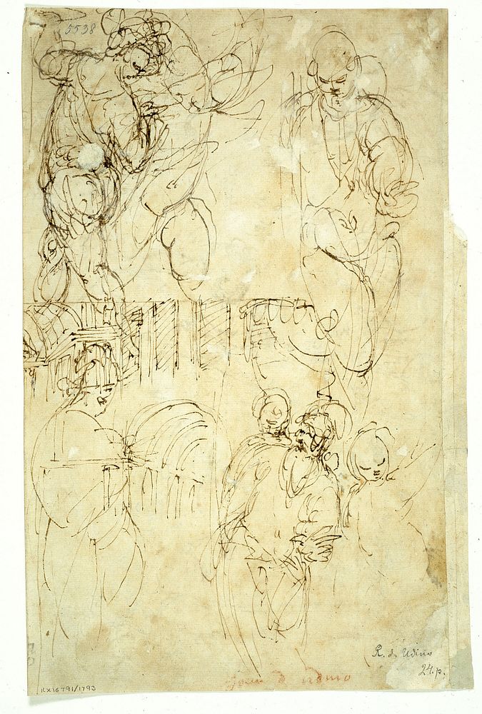 Sketches of Figures by Battista Franco
