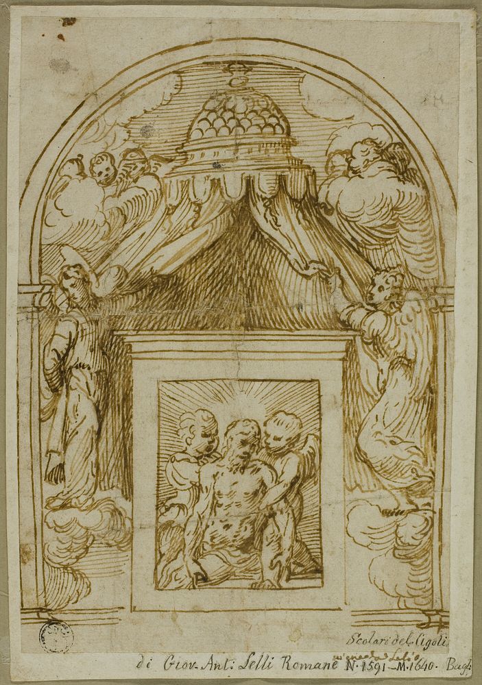 Tabernacle with Man of Sorrows by Workshop of Domenico Campagnola