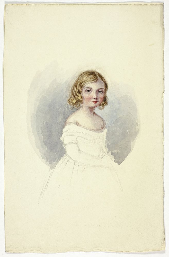 Portrait of Young Girl with Shoulderless Gown by Elizabeth Murray