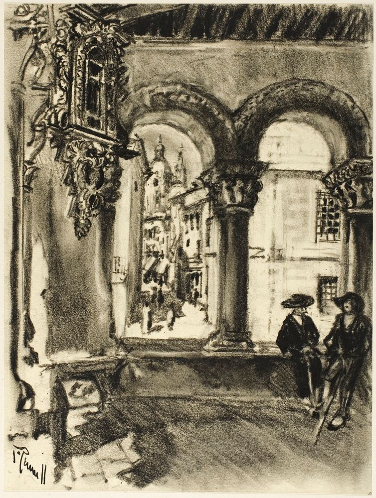 Portico San Martín, Segovia by Joseph Pennell