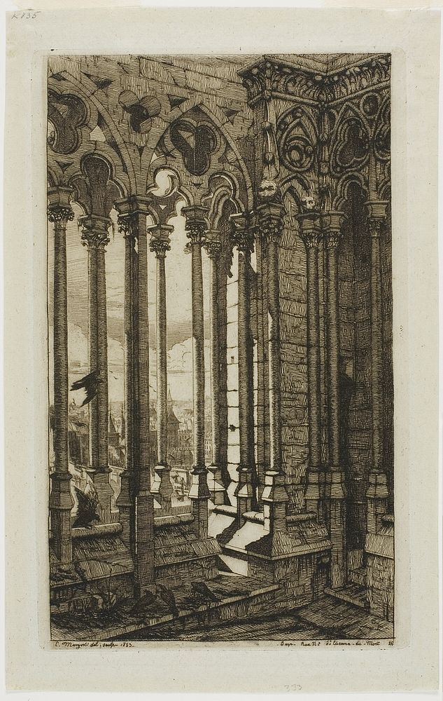 The Gallery of Notre-Dame, Paris by Charles Meryon