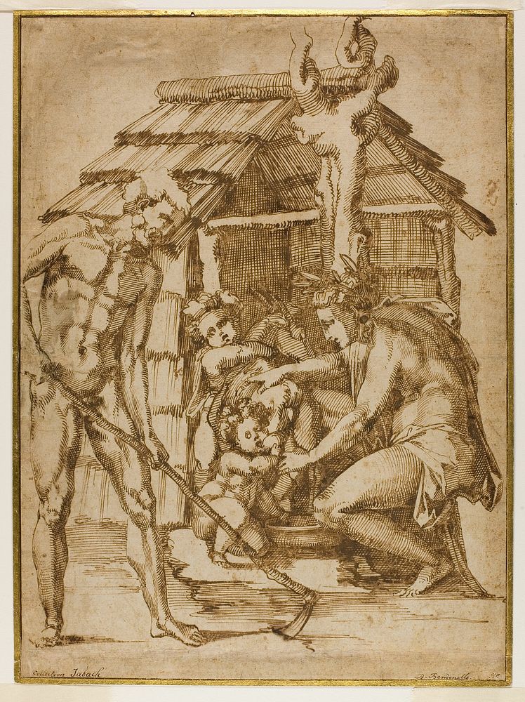 First Family Before a Shelter by Baccio Bandinelli