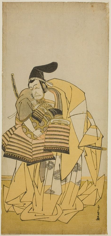 The Actor Ichikawa Ebizo III as Kudo Saemon Suketsune in the Play Kamuri Kotoba Soga no Yukari, Performed at the Ichimura…