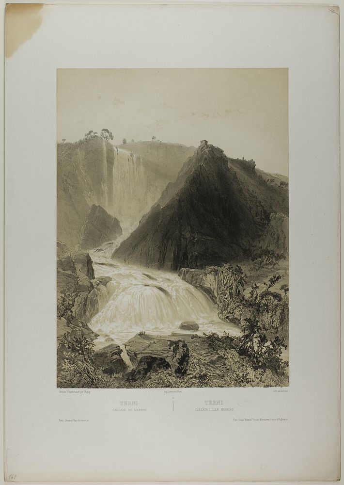 Terni: Marble Falls, plate twenty from Italie Monumentale et Pittoresque by Nicolas Chapuy