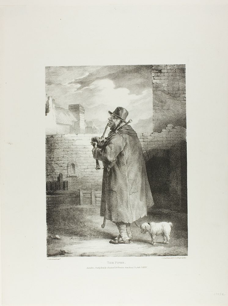 The Piper, plate 1 from Various Subjects Drawn from Life on Stone by Jean Louis André Théodore Géricault