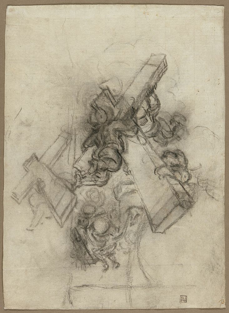 Putti Carrying the Cross (recto); Studies of a Hand (verso) by Gian Lorenzo Bernini