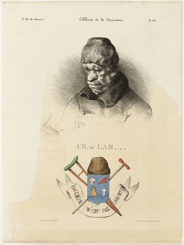 Ch. De Lam...., plate 156 from Célébrités de la Caricature by Honoré-Victorin Daumier