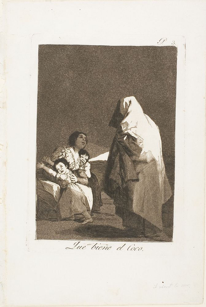 Here Comes the Bogeyman, plate three from Los Caprichos by Francisco José de Goya y Lucientes