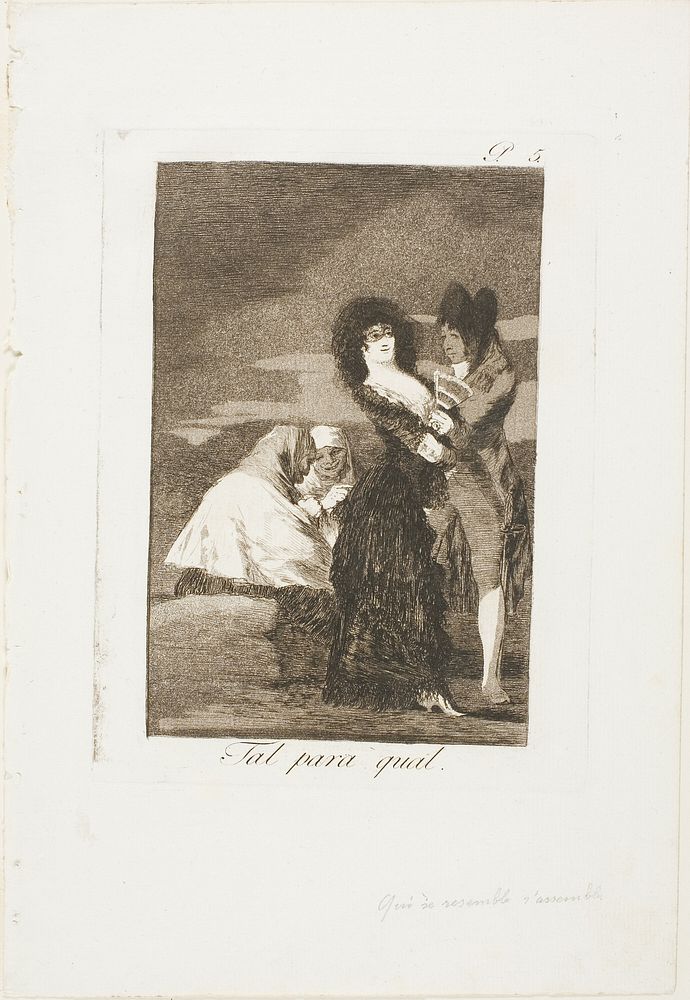 Two of a Kind, plate five from Los Caprichos by Francisco José de Goya y Lucientes
