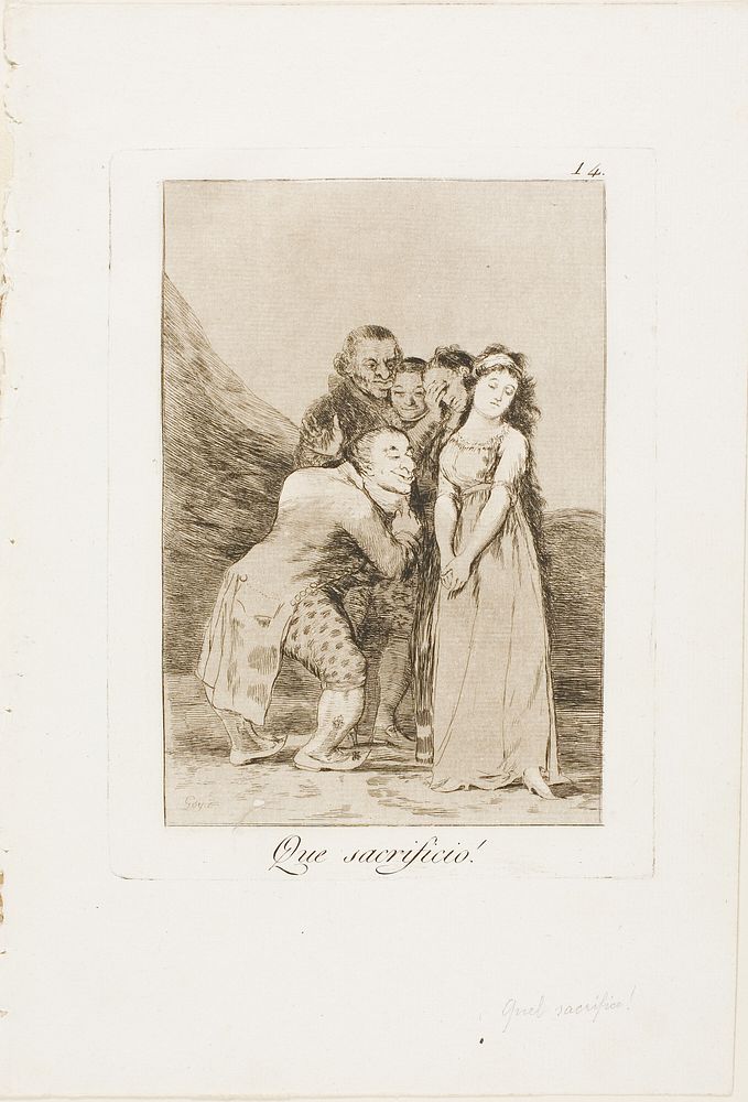 What a Sacrifice!, plate 14 from Los Caprichos by Francisco José de Goya y Lucientes
