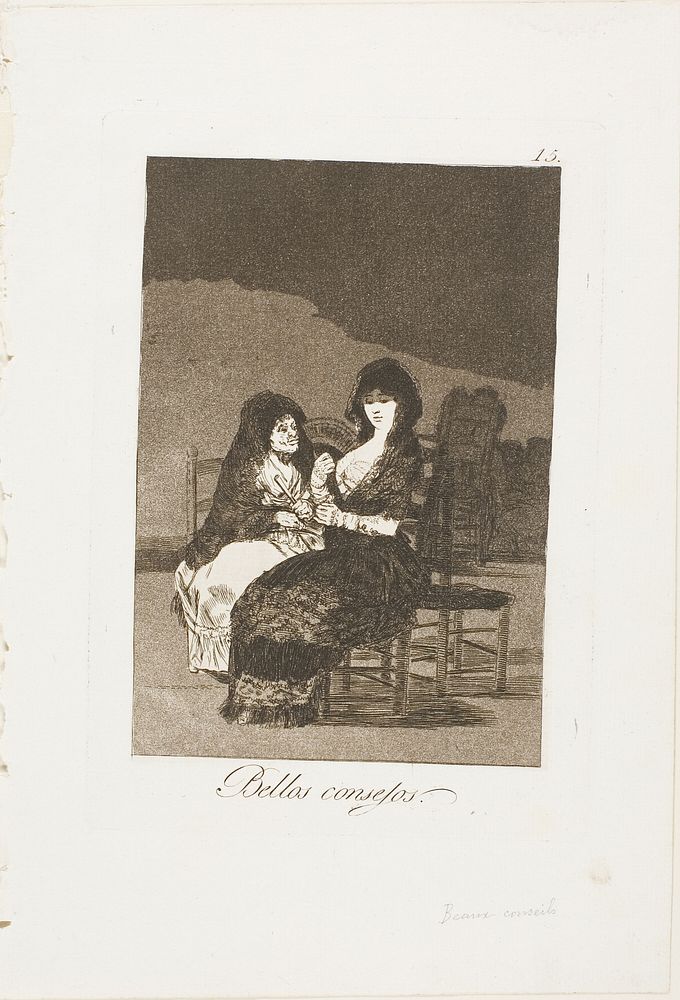 Pretty Teachings, plate 15 from Los Caprichos by Francisco José de Goya y Lucientes
