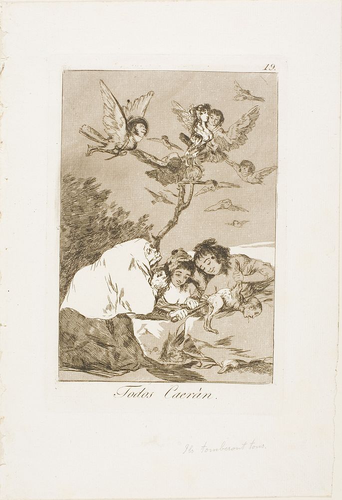 All Will Fall, plate 19 from Los Caprichos by Francisco José de Goya y Lucientes