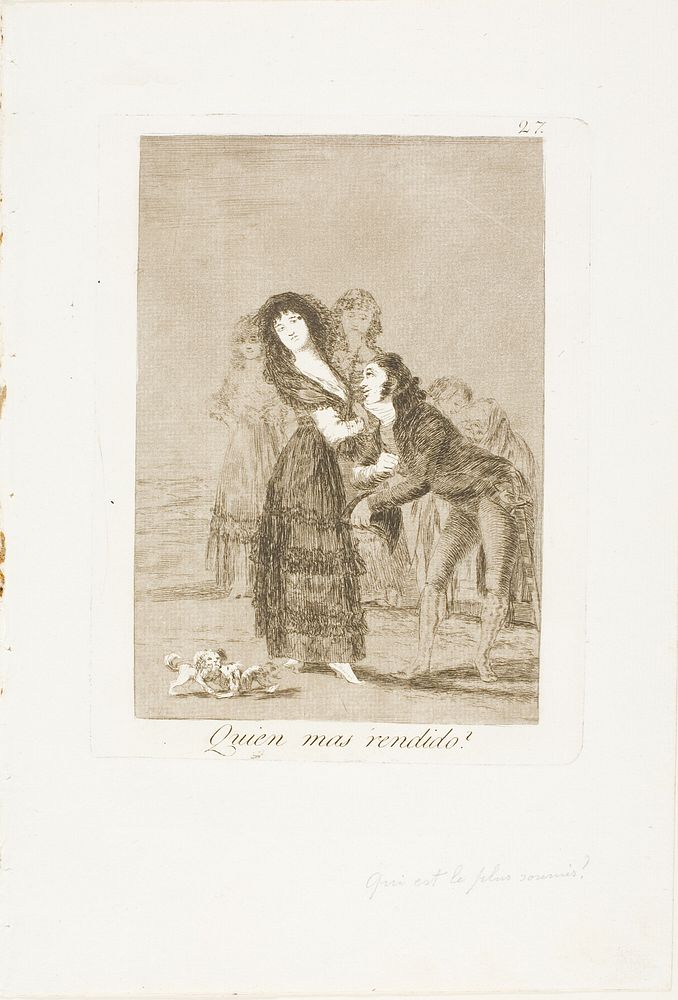 Which of Them is the More Overcome?, plate 27 from Los Caprichos by Francisco José de Goya y Lucientes