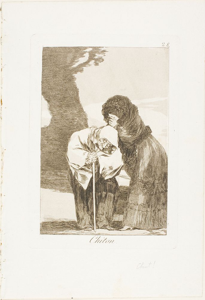 Hush, plate 28 from Los Caprichos by Francisco José de Goya y Lucientes