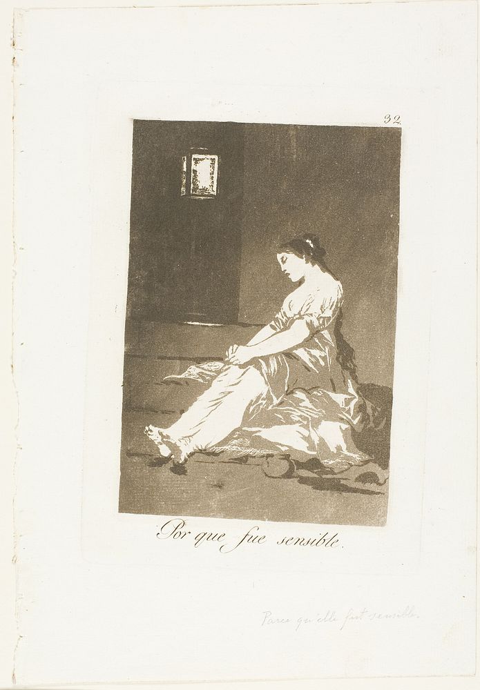 Because She Was Susceptible, plate 32 from Los Caprichos by Francisco José de Goya y Lucientes