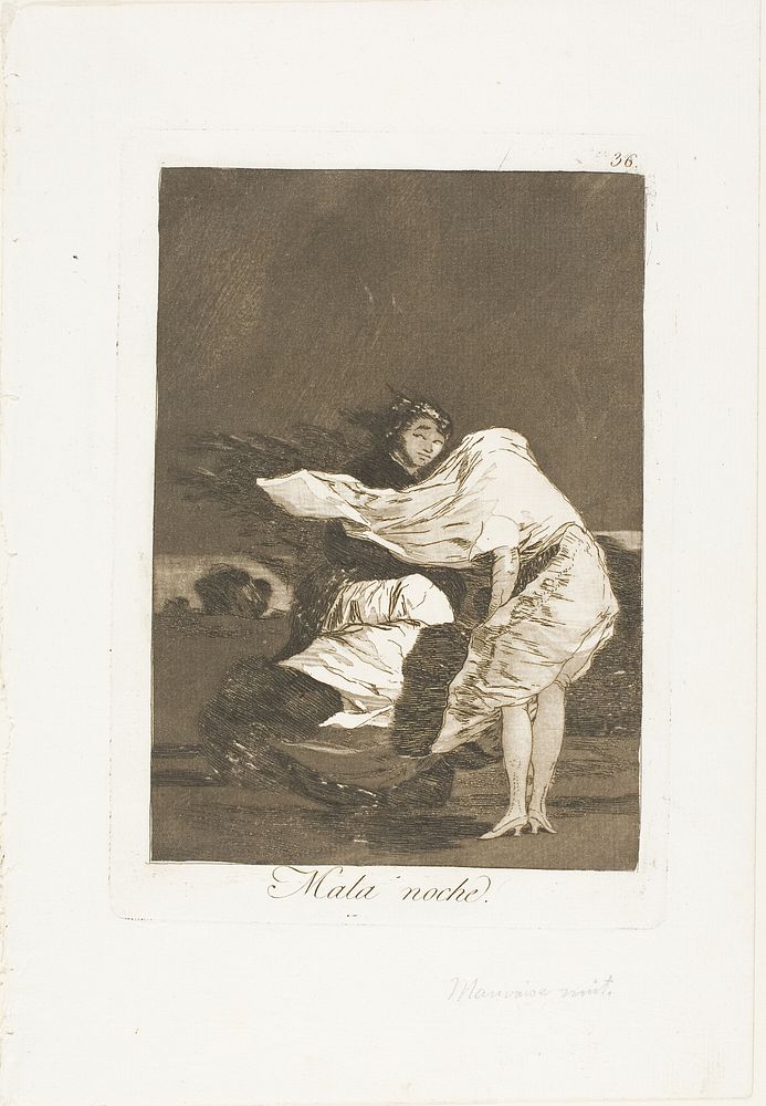 A Bad Night, plate 36 from Los Caprichos by Francisco José de Goya y Lucientes