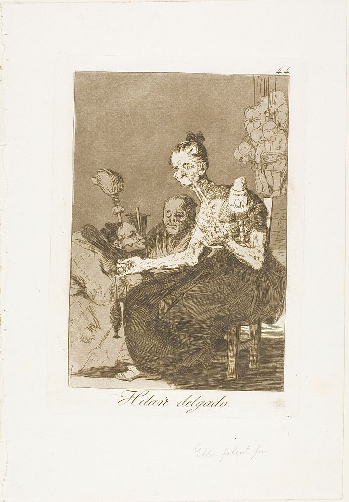 They Spin Finely, plate 44 from Los Caprichos by Francisco José de Goya y Lucientes