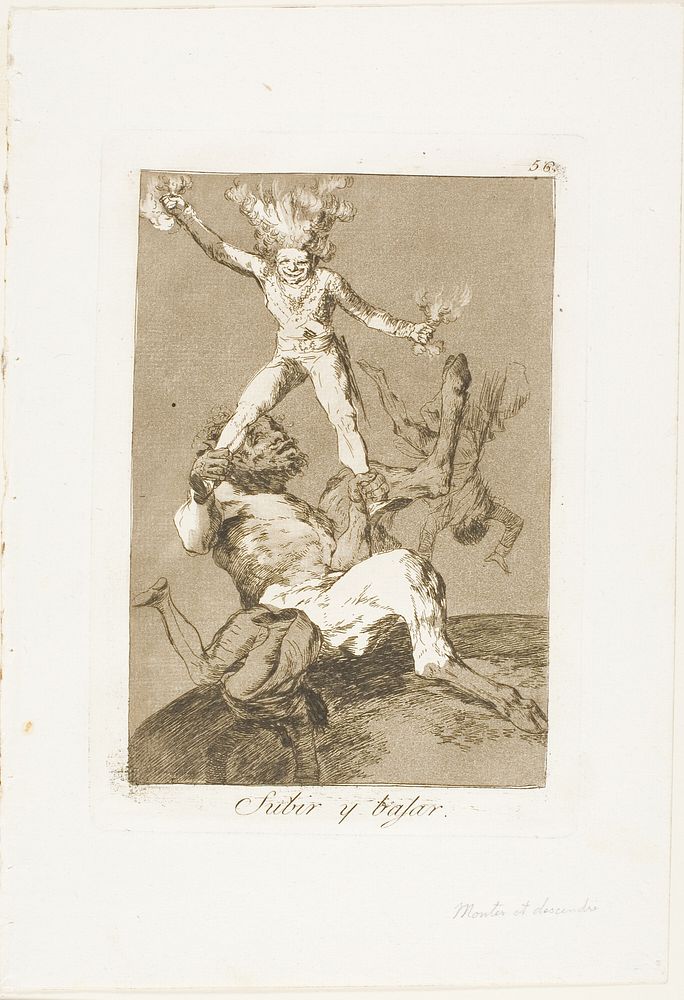 To Rise and to Fall, plate 56 from Los Caprichos by Francisco José de Goya y Lucientes