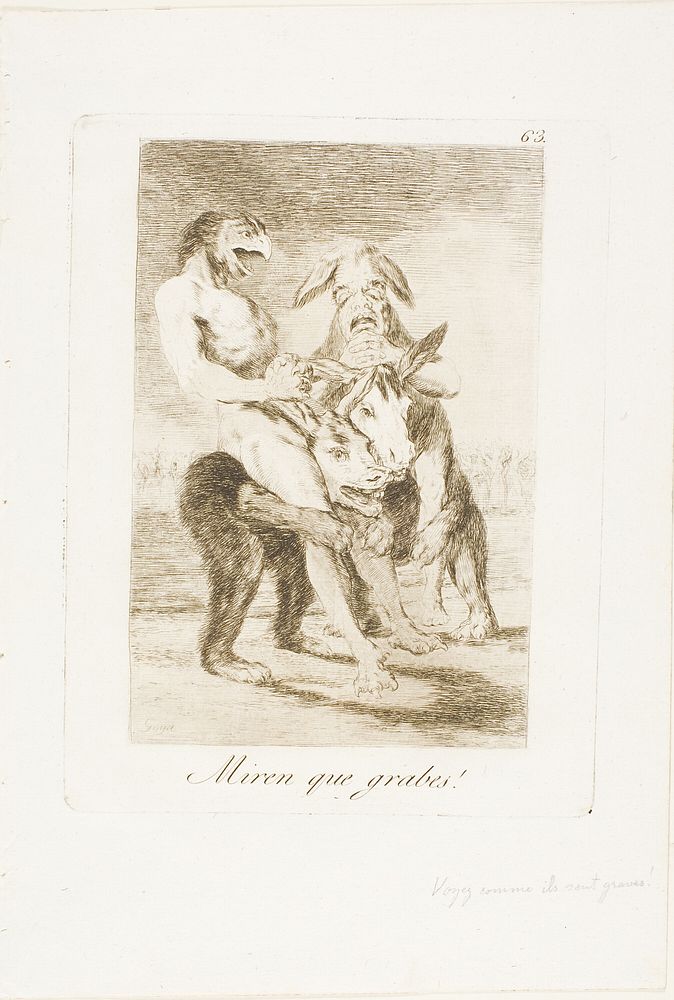 Look How Solemn They Are!, plate 63 from Los Caprichos by Francisco José de Goya y Lucientes