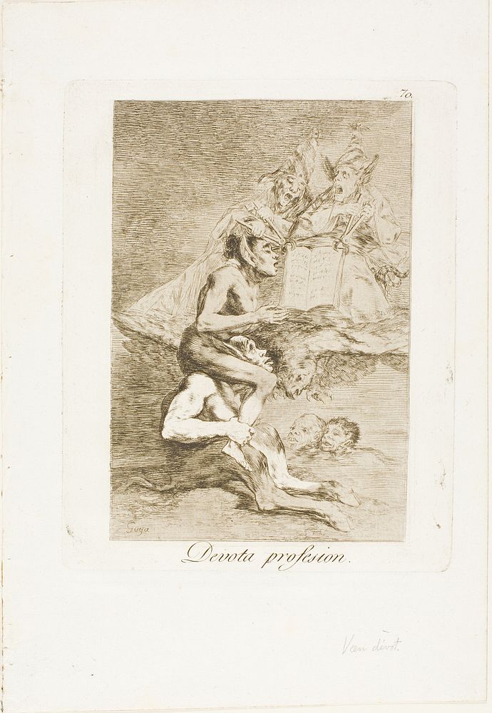 Devout profession, plate 70 from Los Caprichos by Francisco José de Goya y Lucientes