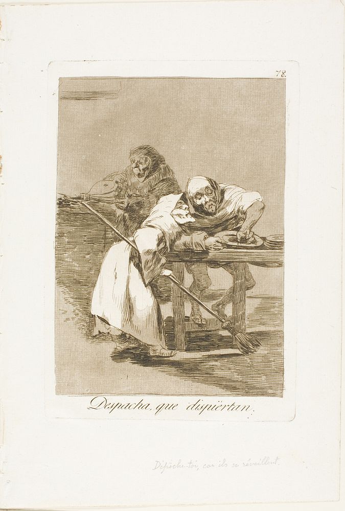 Be quick, They are Waking Up, plate 78 from Los Caprichos by Francisco José de Goya y Lucientes