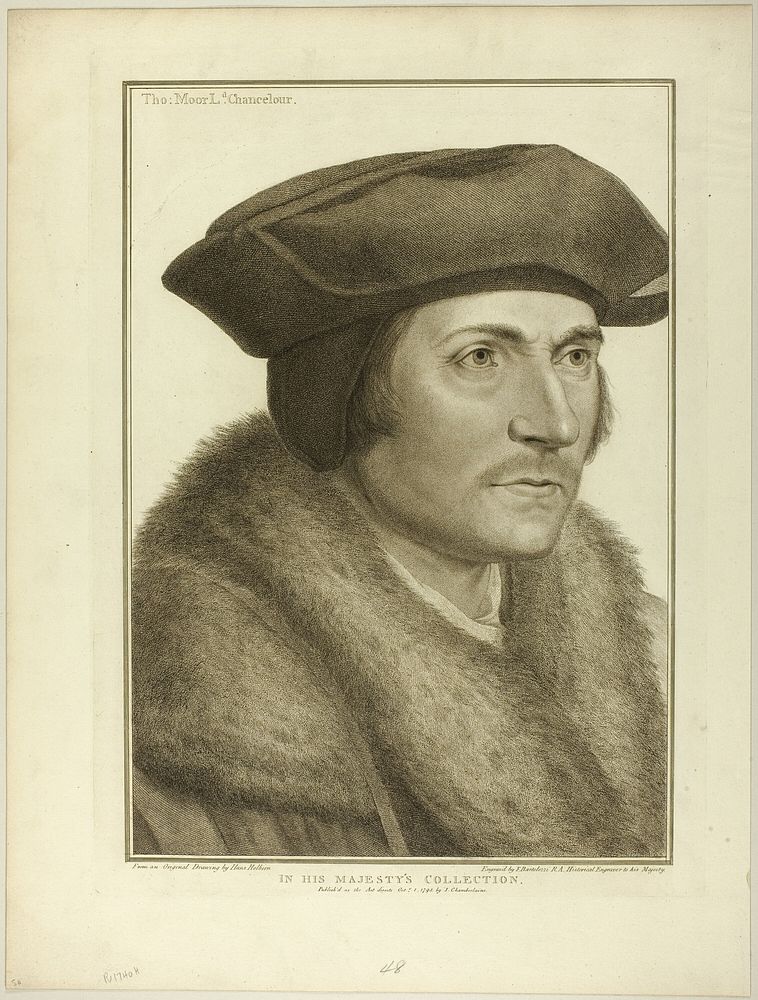 Sir Thomas More, Lord Chancellor by Francesco Bartolozzi