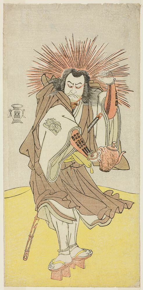 The Actor Nakayama Kojuro VI as Osada no Taro Kagemune (in Reality Hatcho Tsubute no Kiheiji), in the Guise of a Lamplighter…