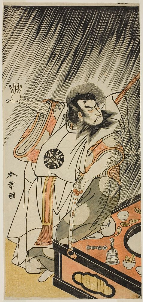 The Actor Nakamura Nakazo I in the Role of an Evil Courtier, Probably Prince Takahito, Illegitimate Son of Emperor Takakura…