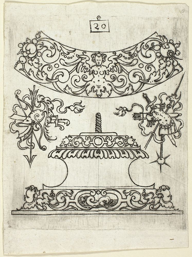 Plate 20, from XX Stuck zum (ornamental designs for goblets and beakers) by Master A.P.