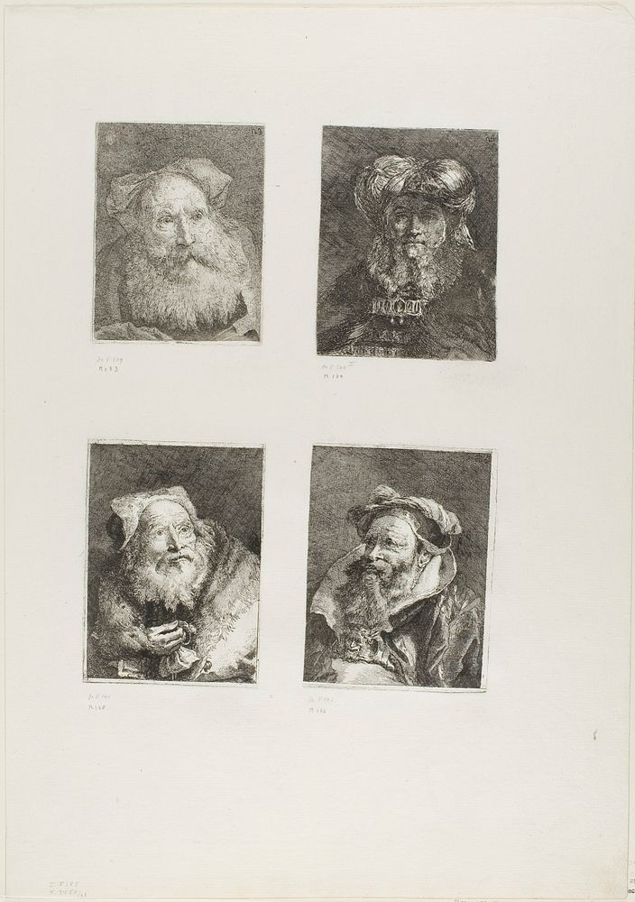 Old Man with a Beard, Old Man in the Manner of Rembrandt, Old Man with a Bracelet, Old Man with a Beard by Giovanni Domenico…