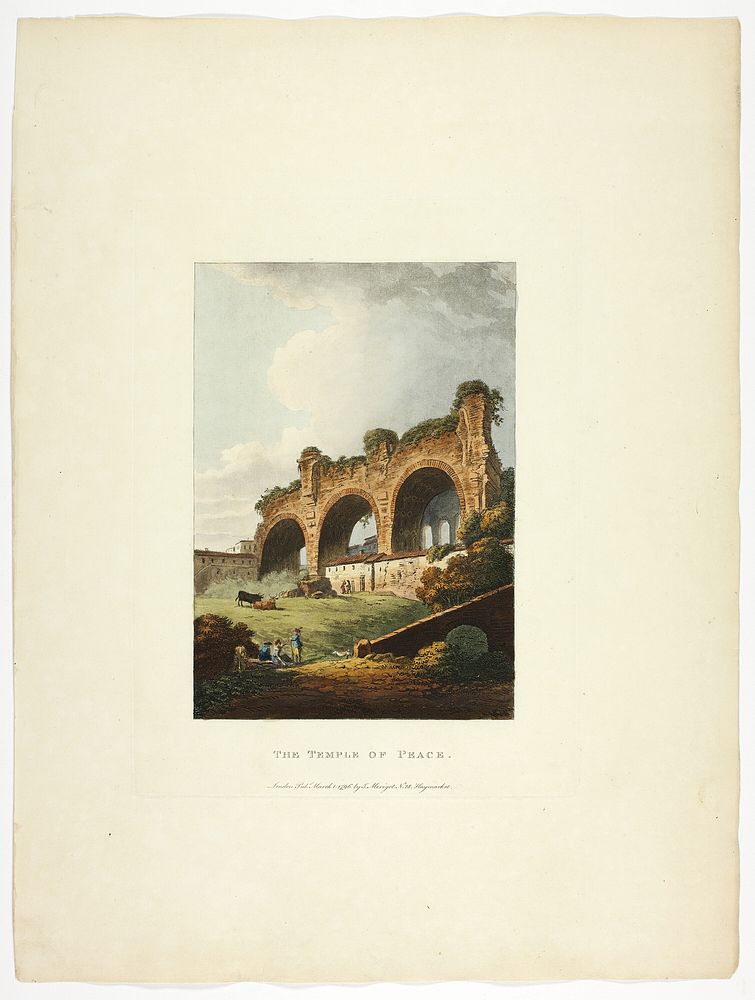 The Temple of Peace, plate nine from the Ruins of Rome by M. Dubourg