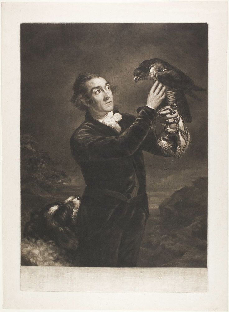 The Falconer by Samuel William Reynolds, the elder