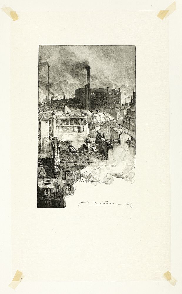 Quartier des Gobelins, plate 20 from Le Long de la Seine et des Boulevards by Louis Auguste Lepère