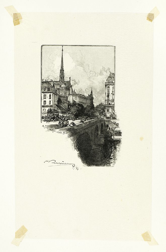 Le Pont Saint-Michel, plate twelve from Le Long de la Seine et des Boulevards by Louis Auguste Lepère