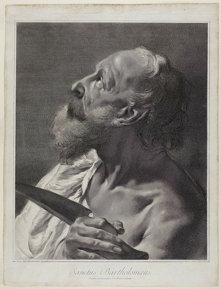 Saint Bartholomew, from The Holy Family and the Twelve Apostles by Giovanni Marco Pitteri