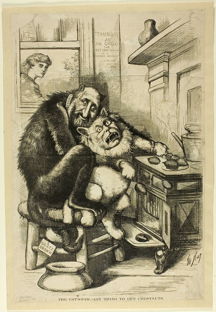 The Cat's-Paw, Any Thing to Get Chestnuts by Thomas Nast