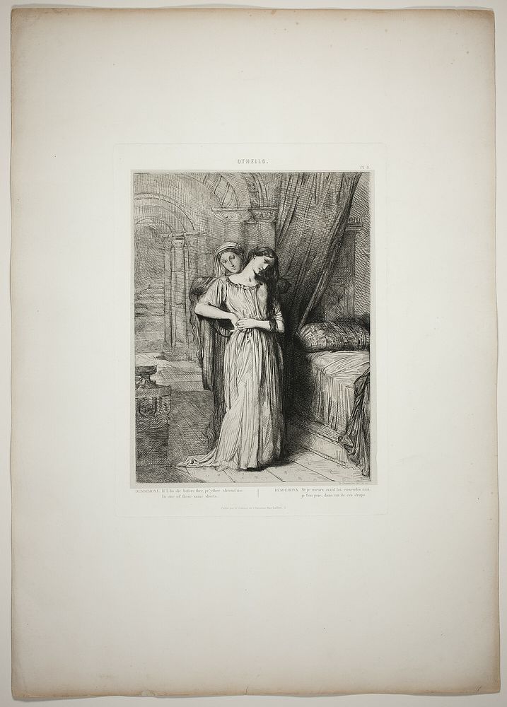 If I Do Die Before Thee, plate eight from Othello by Théodore Chassériau