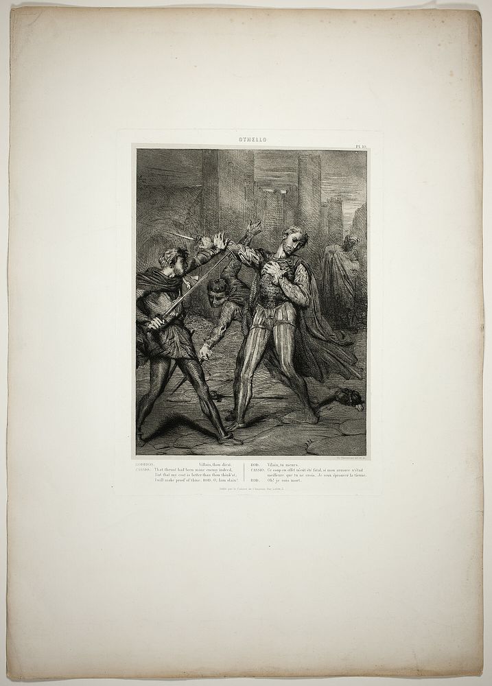 Villain, Thou Diest, plate ten from Othello by Théodore Chassériau