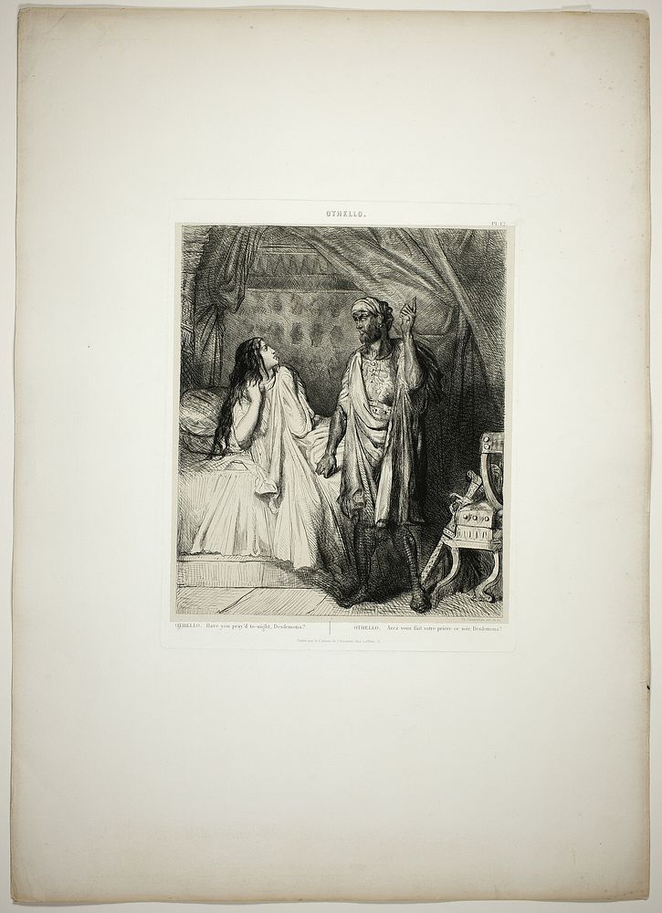 Have you pray'd tonight, Desdemona?, plate twelve fom Othello by Théodore Chassériau