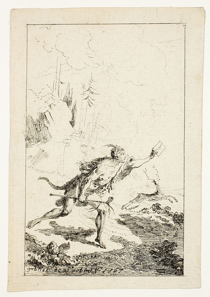 Messenger Sent to M. Saint-Denis, by M. Belle-Isle, Prisoner, plate three from Les Nouveaux Voyages aux Indes Occidentales…