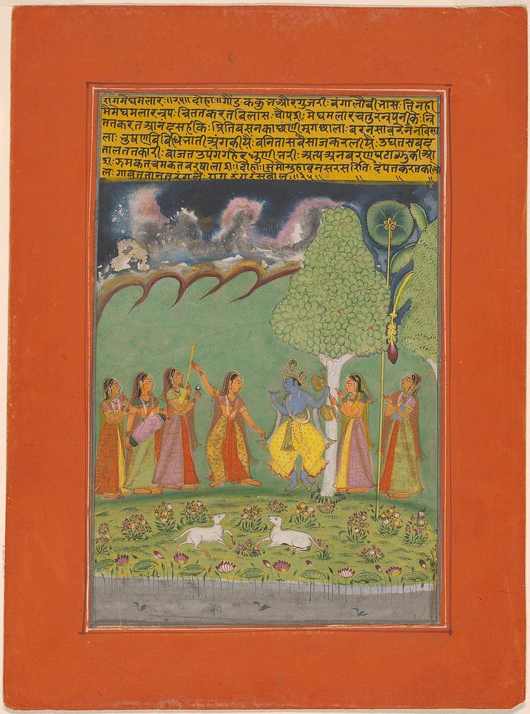 Rag Megh Malar, page from a Garland of Musical Ragas (Ragamala) Set