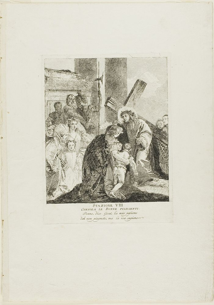 Christ Consoles the Weeping Women, plate seven from Stations of the Cross by Giovanni Domenico Tiepolo