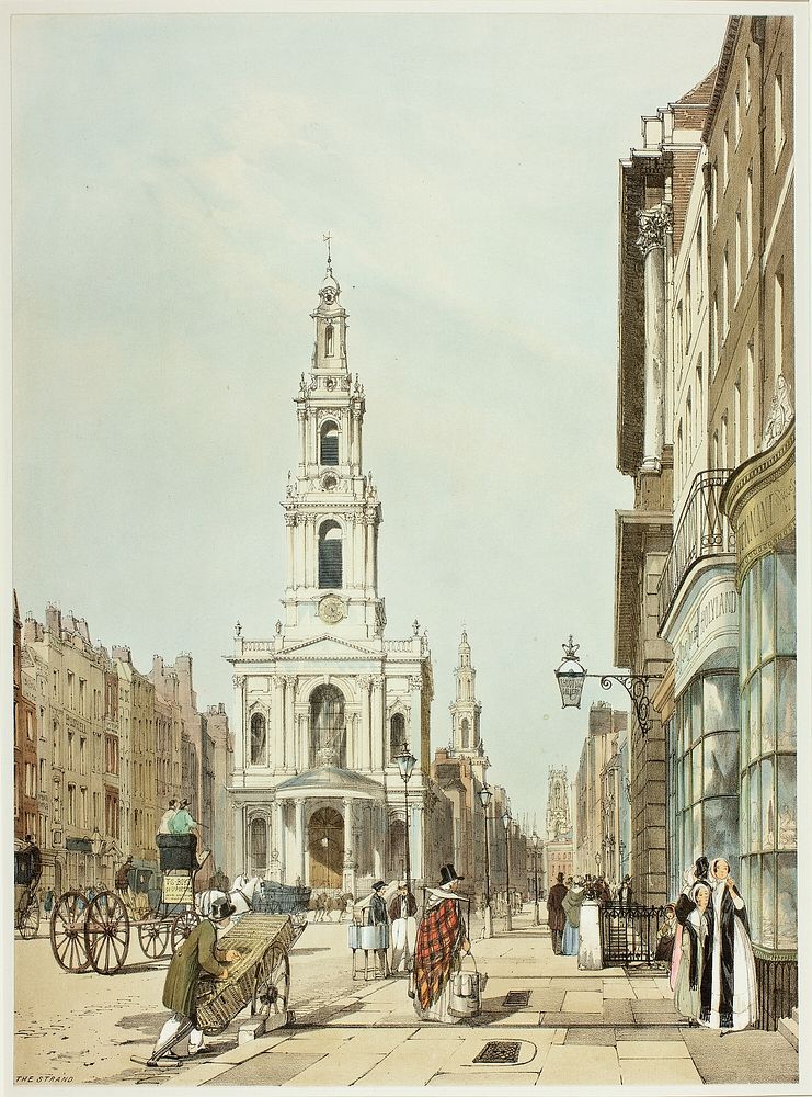 The Strand, plate 21 from Original Views of London as It Is by Thomas Shotter Boys