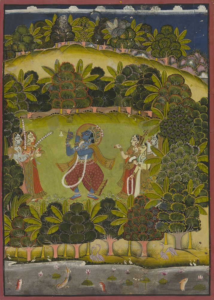 Krishna Fluting for the Gopis