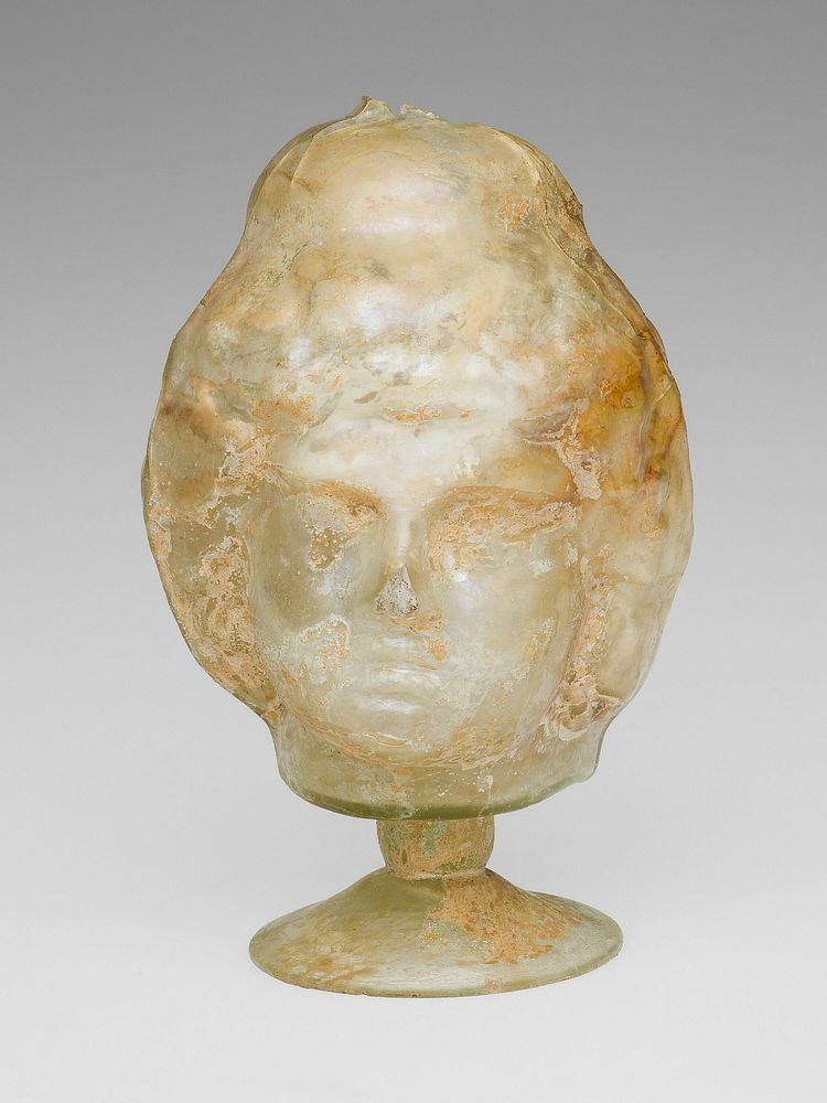Flask in the Shape of a Head by Ancient Roman